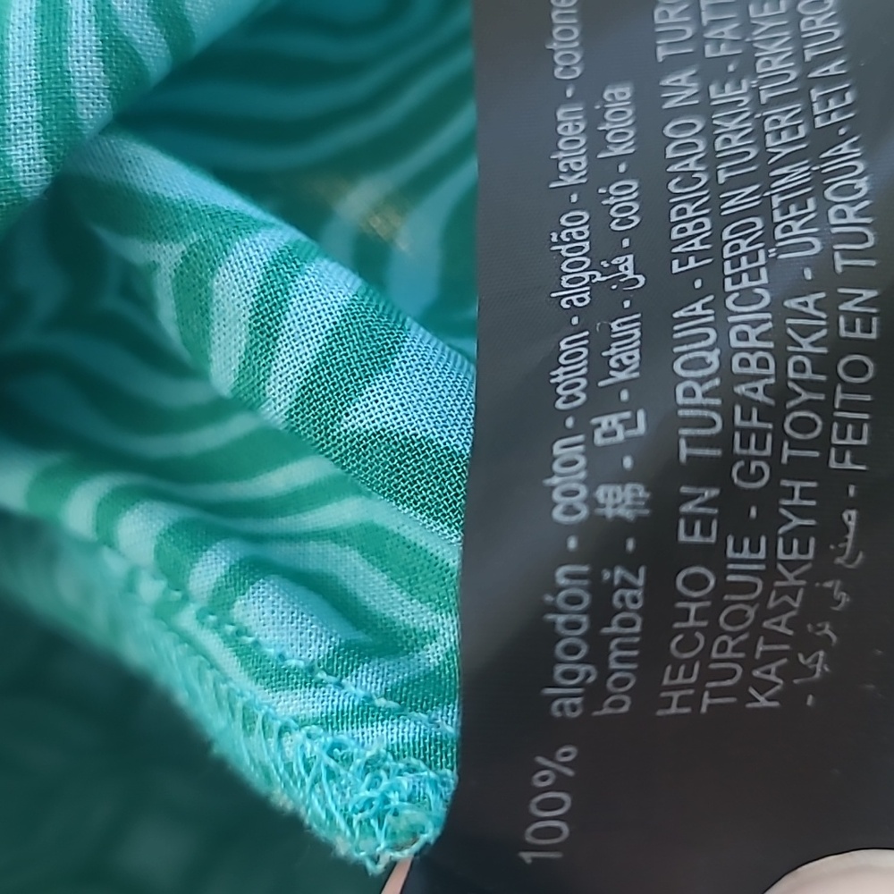 Zara Turquoise Patterned Top XL - Picture 3 of 5